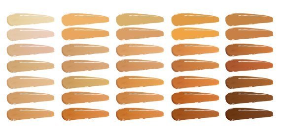 한국콜마가 개발한 35가지 피부색 표현 가능한 리퀴드 파운데이션.© 뉴스1
