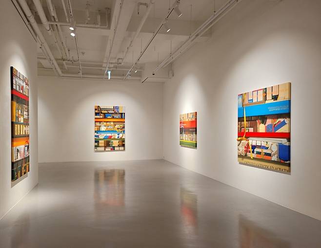 Installation view of “Asking the Existence of Painting with Painting” (Park Yuna/The Korea Herald)