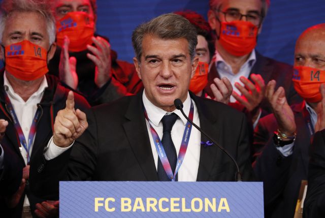 바르셀로나 신임 회장으로 당선된 주안 라포르타. 로이터연합