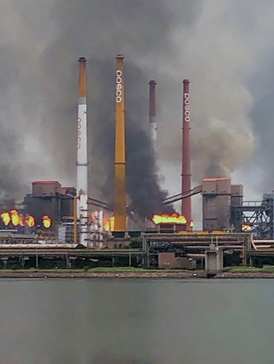 지난 2019년 7월1일 포스코 광양재철소 1코크스공장에서 화재가 발생했다. /사진=뉴스1