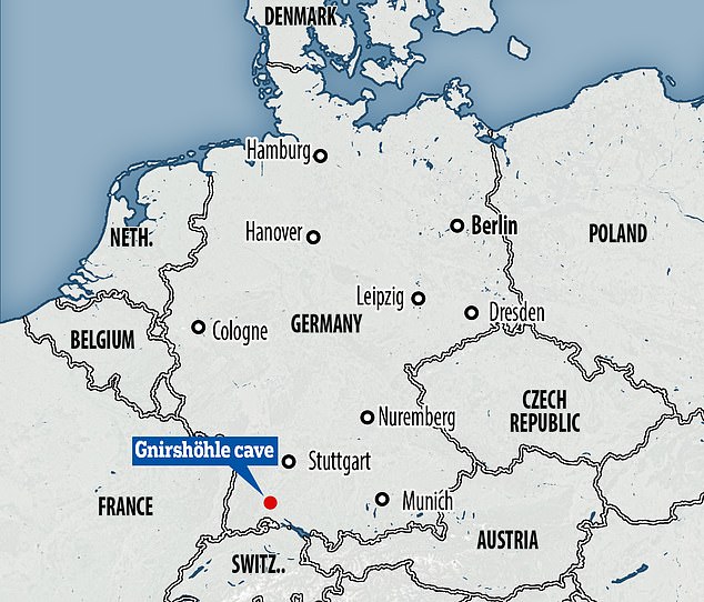 그니르스횔 동굴은 지금의 독일 남서부 지역에 있다.(사진=메일온라인)