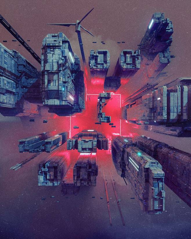 미국 작가 비플(Beeple)의 디지털 아트 콜라주 작품 '매일: 처음의 5000일' 중 한 작품 [사진=크리스티/로이터]