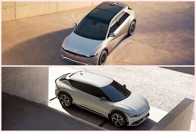 아이오닉 5(위), EV6(아래)