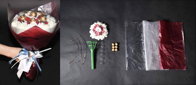 꽃다발 모양의 ③번을 풀어보니 오직 포장을 위해서 만들어진 플라스틱 구조물이 드러났다. 꽃다발 속에 단 여섯 알의 초콜릿을 넣으면서도 플라스틱으로 알알이 개별 포장을 하면서 쓰레기 개수는 더욱 늘었다. 배우한·홍인기 기자