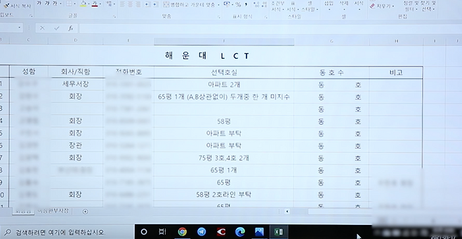 ▲ 뉴스타파 최근 입수한 엘시티 리스트 원본