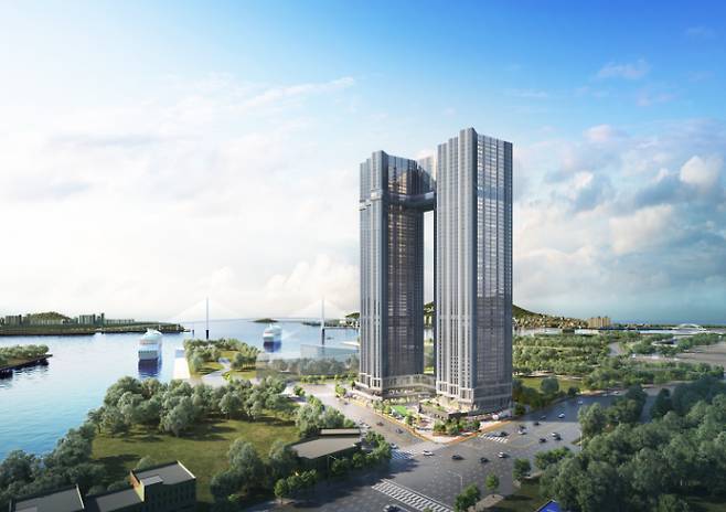 부산항 북항 상업업무지구 D-3블럭에 공급하는 생활형 숙박시설(레지던스) '롯데캐슬 드메르'청약 신청에 100만명 이상이 몰린 것으로 알려졌다. 롯데건설 제공