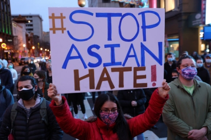 현지시간으로 지난 17일 미국 각지에서 아시아계에 대한 혐오범죄를 멈춰달라는 호소가 이어졌다. AFP 연합뉴스