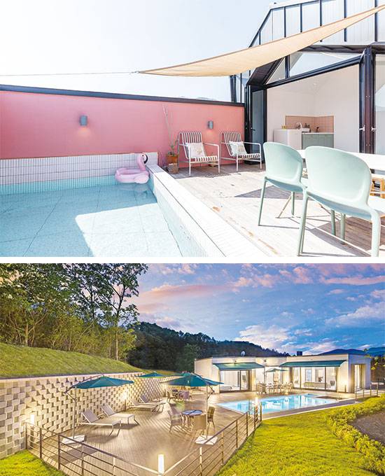 순천 프라이빗하우스 헤이42. 가평 ‘리버하임’ 풀빌라.