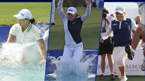 역전 우승에 도전하는 이미림과 고진영, 박인비(왼쪽부터). 이들은 모두 챔피언의 연못에 뛰어든 경험이 있는 선수들이다. [사진=LPGA]