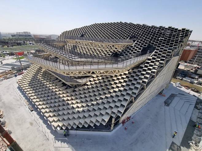 아랍에미리트(UAE) 두바이 현지에서 한국관 건축공사가 진행되고 있다. (사진=코트라)