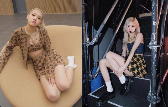로제의 최근 패션에서는 흰 양말을 활용한 스타일링을 자주 찾아볼 수 있다. 로제 SNS
