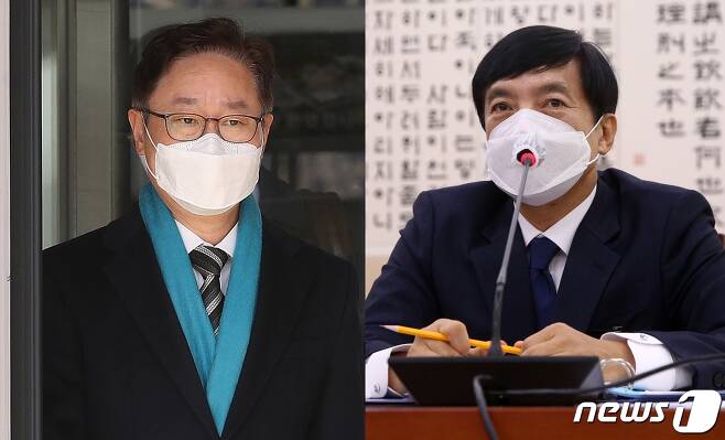 박범계 법무부 장관(왼쪽)과 이성윤 서울중앙지검장. © 뉴스1
