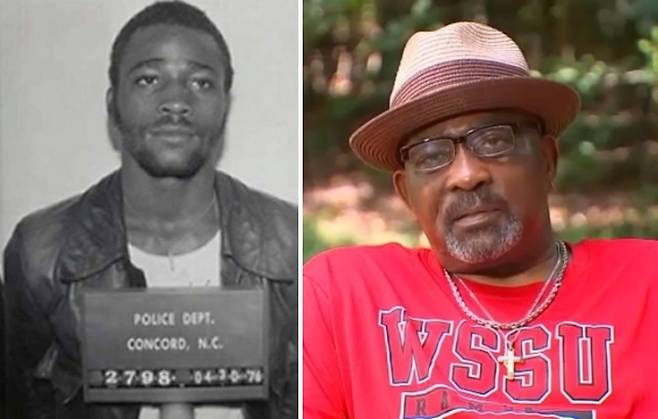 백인 여성을 성폭행 한 혐의로 기소돼 44년간 억울한 옥살이를 한 미국의 로니 롱(65). 왼쪽은 수감 당시 모습, 오른쪽은 지난해 석방된 뒤 최근의 모습