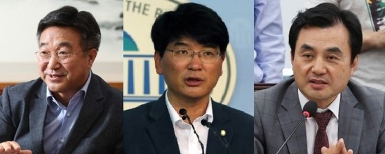 더불어민주당 원내대표 출마가 거론되는 의원들. 왼쪽부터 윤호중·박완주·안규백 의원. 중앙포토