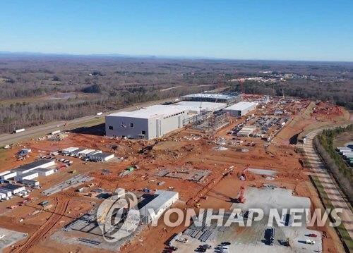 SK이노베이션이 미국 조지아주에 짓고 있는 전기차 배터리 공장. [사진 출처 = 연합뉴스]