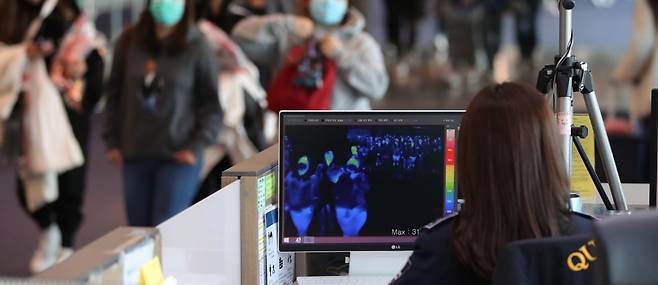 코로나19 사태로 곳곳에 설치된 열화상카메라는 얼굴에서 나오는 흑체복사의 적외선 스펙트럼 패턴을 분석해 체온을 영상의 색으로 표현하는 장치다. 연합뉴스 제공