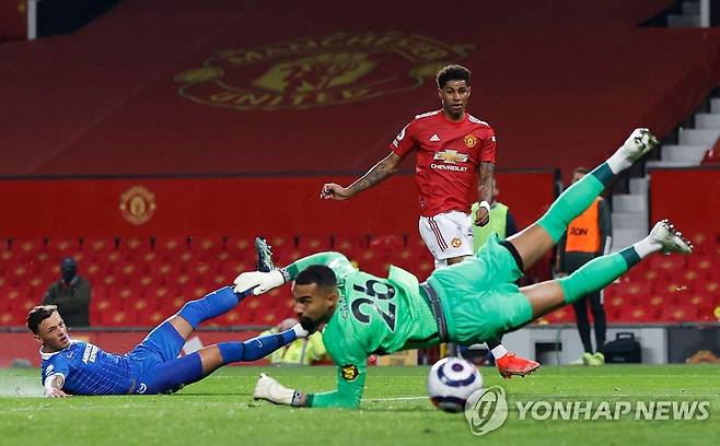 4일 맨유와 브라이턴의 EPL 경기가 열린 올드 트래퍼드 모습 [AFP=연합뉴스]