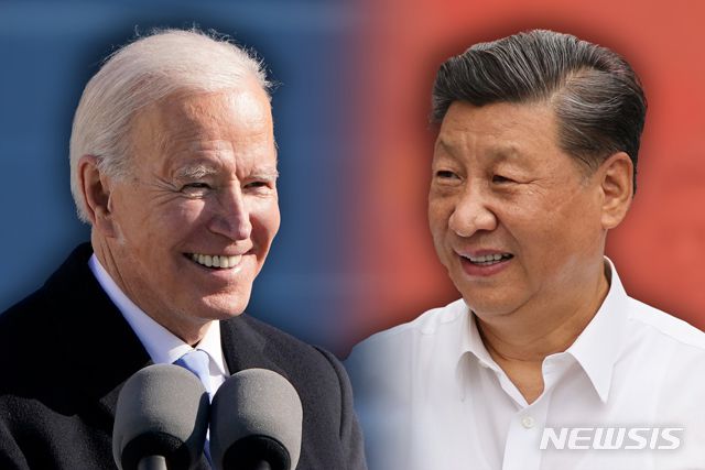 조 바이든 미국 대통령과 시진핑 중국 국가주석