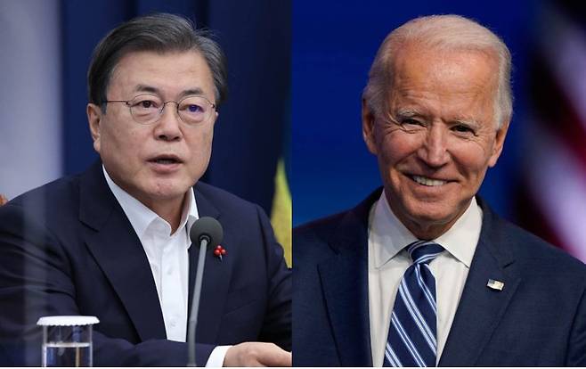 President Moon Jae-in and US President Joe Biden (Yonhap)