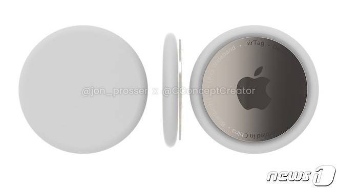 애플의 위치 관리 액세서리 '에어태그' 렌더링 이미지 © 뉴스1