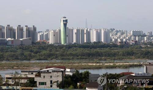 남양주시에서 바라본 하남 아파트 단지 일대 [연합뉴스 자료사진]