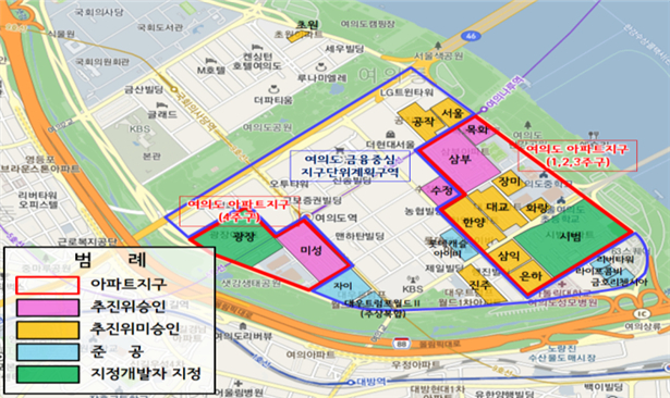 여의도 아파트지구 지구단위계획 수립지역 및 인근지역 위치도 /사진=서울시