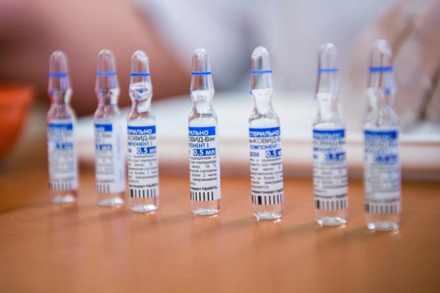 러시아 코로나19 백신인 스푸트니크V 주사약들이 14일 헝가리 수도 부다페스트의 한 병원에서 환자에게 접종되기 앞서 가지런히 준비되어 있다. 부다페스트=AP 뉴시스