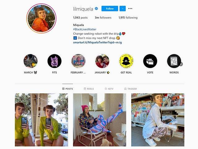 팔로워 300만 명을 보유한 가상인물 '릴 미켈라' /릴 미켈라 인스타그램(@lilmiquela) 캡처
