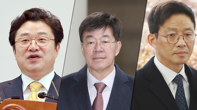 ▲ 왼쪽부터 김준규 전 검찰총장, 이영렬 전 서울지검장, 안태근 전 검찰국장
