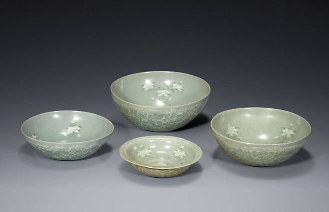 청자상감모란문발우 및 접시 (보물 제1039호)