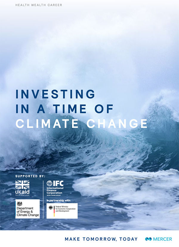 <Investing in a time of climate change, 영국-독일 정부 등의 지원을 받아 자산관리회사인 Mercer 가 작성해 2015년에 발표했다.>