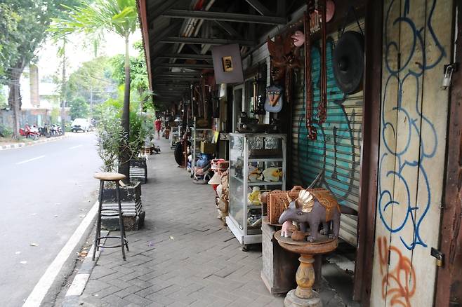 자카르타 골동품거리 '잘란 수라바야'의 한산한 모습 [자카르타=연합뉴스]