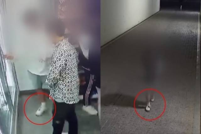 고(故) 손정민씨 실종 당일 그의 친구 A씨가 신고 있던 신발. CCTV 영상을 공개한 KBS뉴스 방송 갈무리.