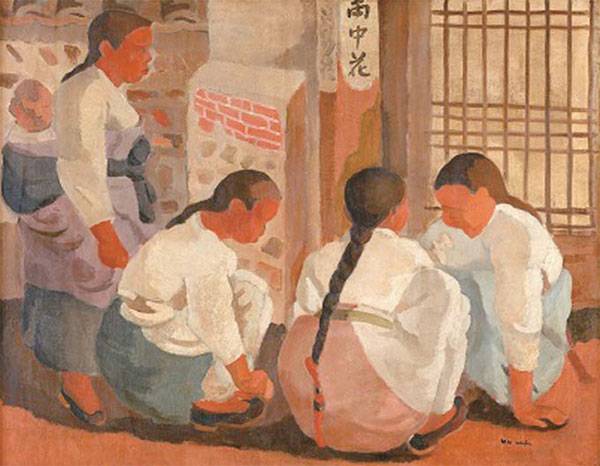 장욱진 1937년 작 `공기놀이`