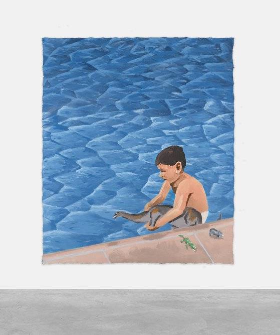 MANUEL SOLNAO, El Chapoteadero,  2020, Acrylic on canvas, 201 x 172 cm. [사진 아트부산]