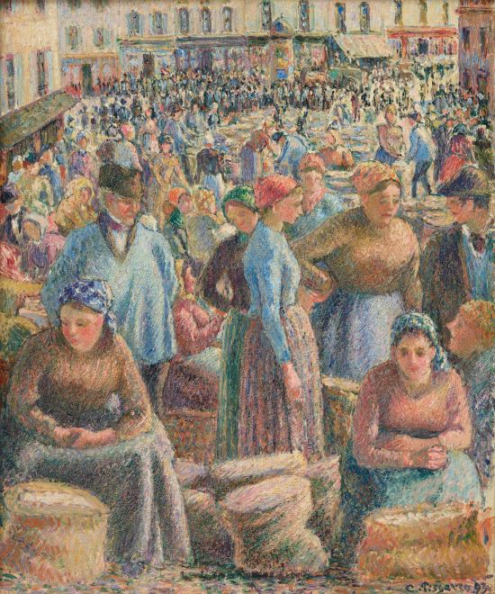 '이건희 컬렉션' 기증품 중 하나인 카미유 피사로의 ‘퐁투아즈 시장(1893).