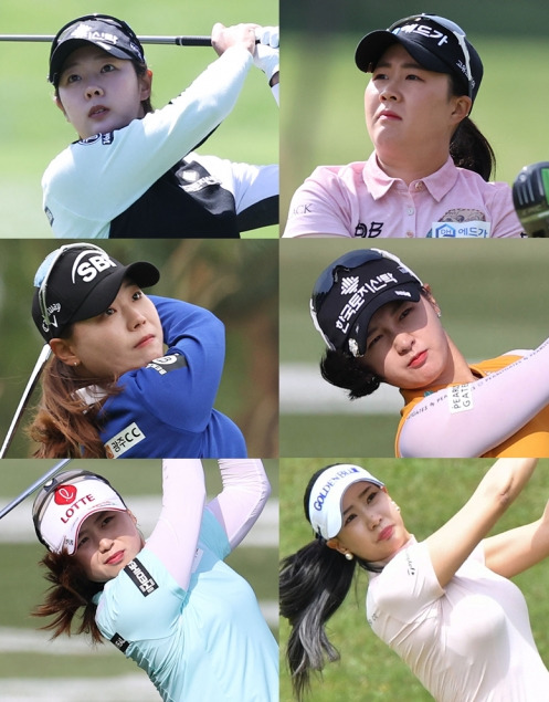 2021년 한국여자프로골프(KLPGA) 투어 NH투자증권 레이디스 챔피언십에 출전한 박지영, 김세은, 이소미, 박현경, 최혜진, 유현주 프로. 사진제공=KLPGA