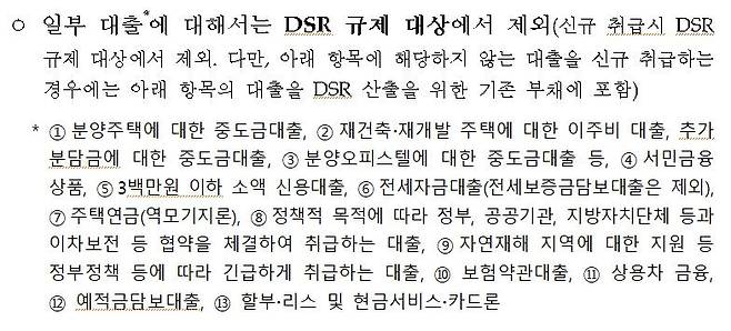 가계부채 관리 방안 관련 은행권 행정지도 내용 [금융당국 행정지도 문건 캡처]