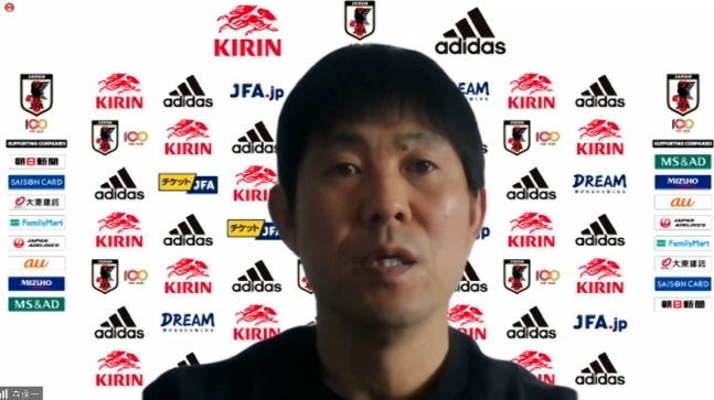 지난 3월 한·일전 당시 모리야스 하지메 일본대표팀 감독. 출처 | 한일전 공식 미디어데이 줌 화면