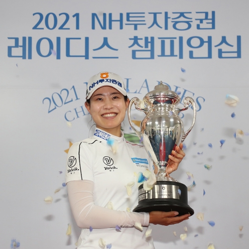 2021년 한국여자프로골프(KLPGA) 투어 NH투자증권 레이디스 챔피언십 우승을 차지한 박민지 프로. 사진제공=KLPGA