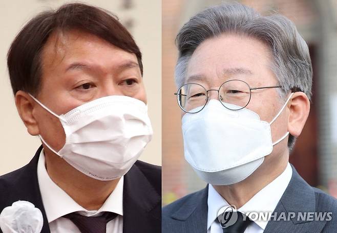 이재명 경기지사(오른쪽)와 윤석열 전 검찰총장(왼쪽) [연합뉴스 자료사진]