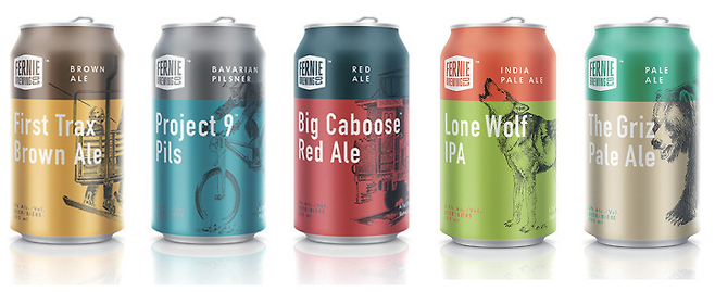 출처: Fernie Brewing Co. ㅣ 대담한 색의 사용과 배색에 초점을 맞춘 디자인.