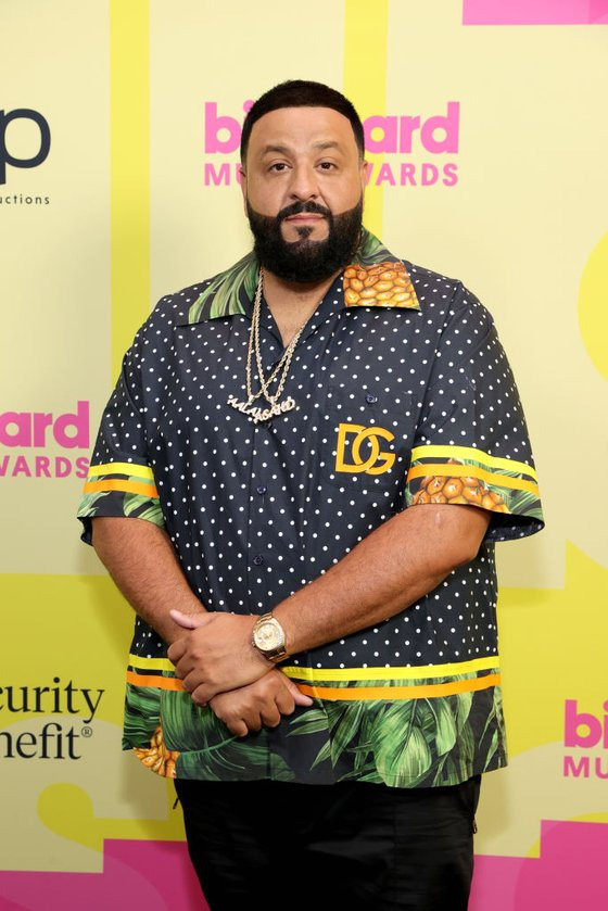 LOS ANGELES, CALIFORNIA - MAY 23: DJ Khaled poses backstage for the 2021 Billboard Music Awards, broadcast on May 23, 2021 at Microsoft Theater in Los Angeles, California. (Photo by Rich Fury/Getty Images for dcp)