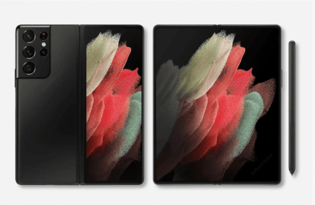 갤럭시Z폴드3 렌더링 이미지. (사진=Ben Geskin)