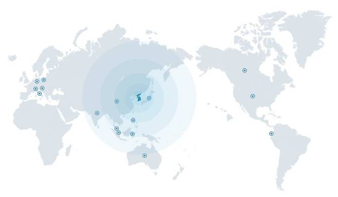 이온폴리스가 소개하고 있는 글로벌 네트워크, 출처: 이온폴리스 홈페이지