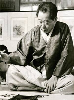 일중 김충현의 생전 모습. 건강과 시간 관리를 철저히 하며 계획적으로 작품 활동을 했다.  백악미술관 제공