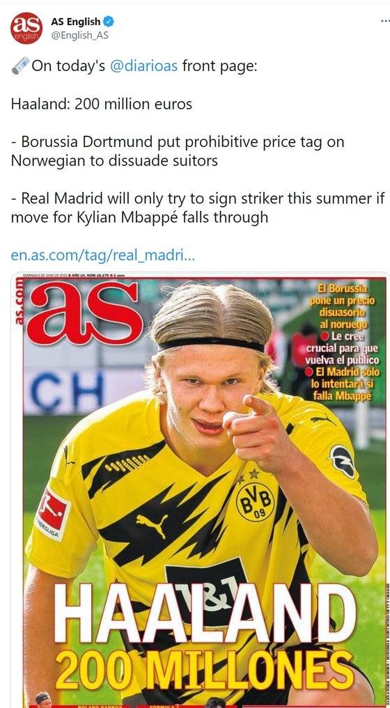 사진=스페인 AS지 공식 트위터 캡쳐