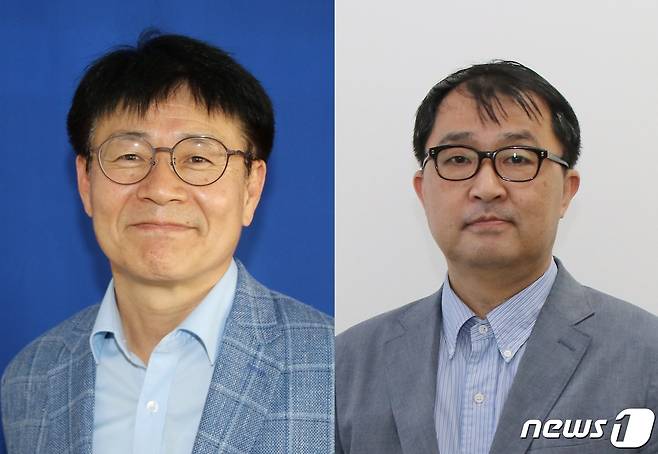 더불어민주당 대전시당 오병현 사무처장(왼쪽), 권은남 공보국장. © 뉴스1