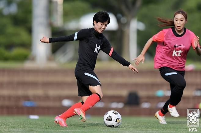 7일 울산 미포구장에서 훈련하는 지소연 [대한축구협회 제공. 재판매 및 DB 금지]