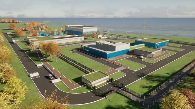 영국 몰텍스에너지가 연구개발 중인 용융염원자로 방식 소형모듈원전 시설 상상도. 몰텍스에너지 제공